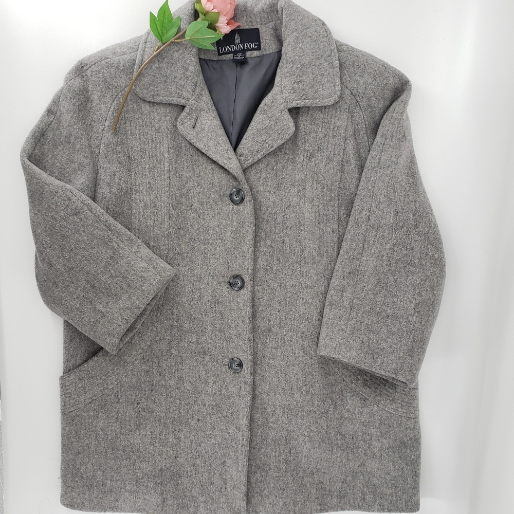 London Fog Wool Coat Gray Size 14P